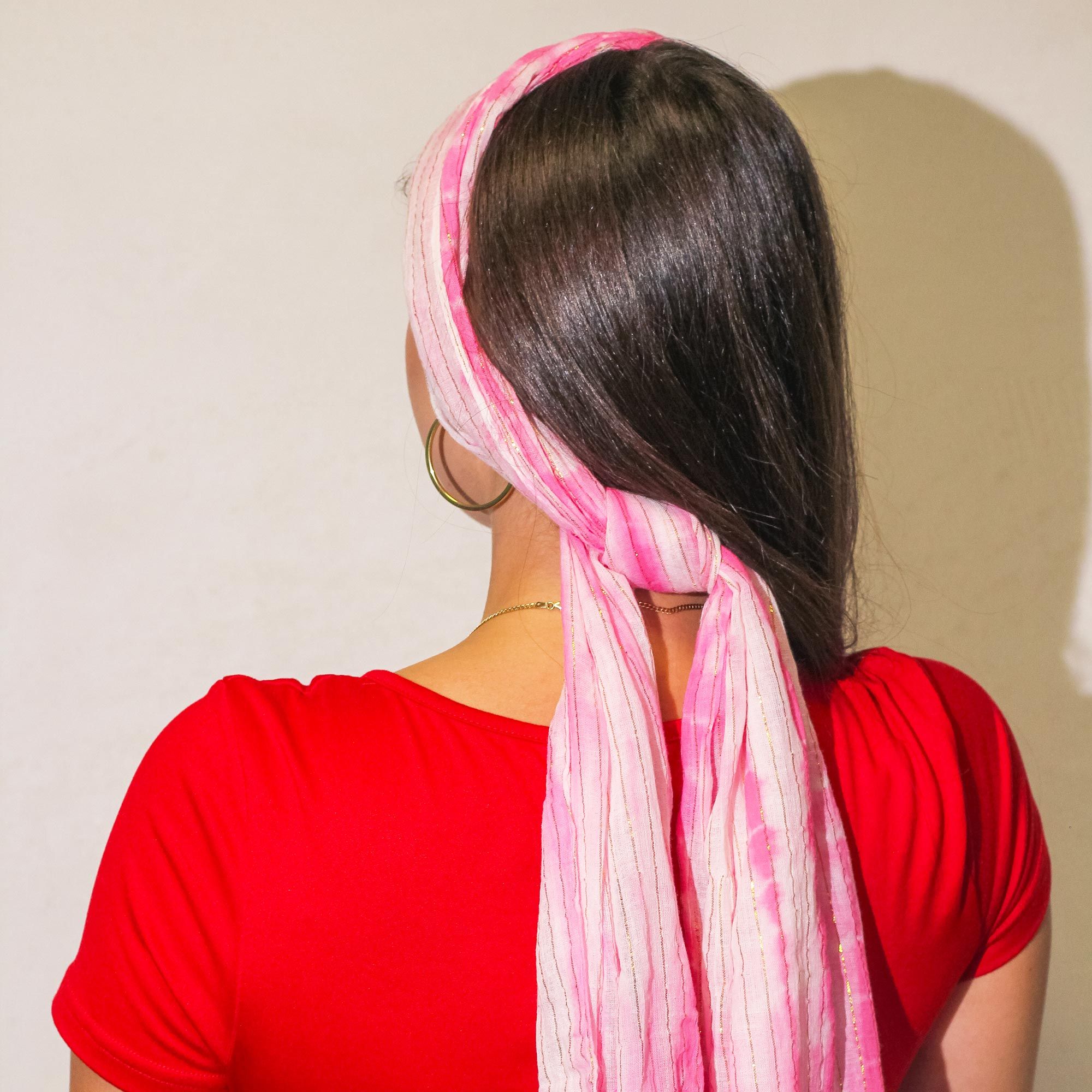 Nomad Sari Party Shine Scarf – Perfect Pink (180×50cm) - Image 2