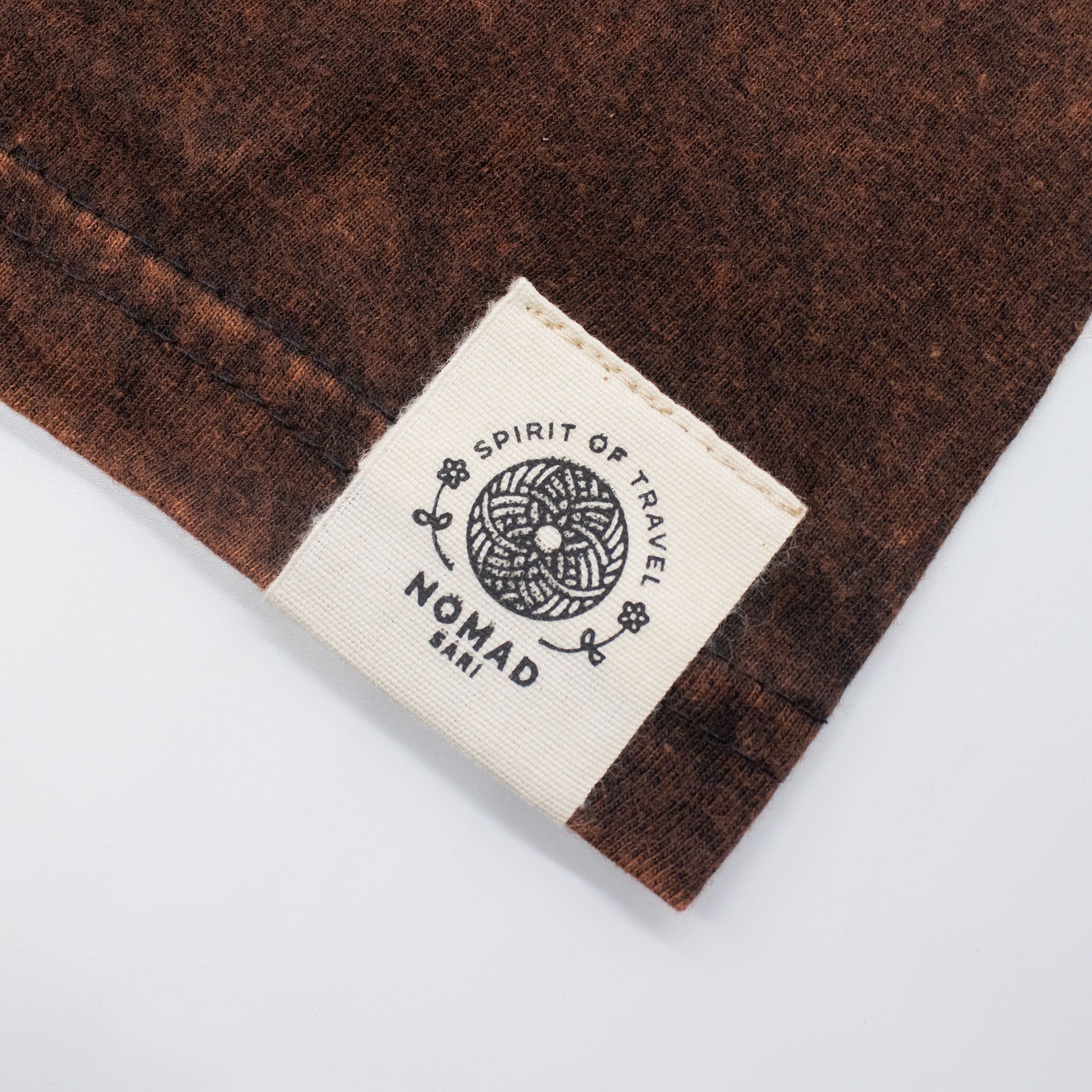 Nomad Sari Stonewashed Cotton T-Shirt - Sun & Zodiac - Brown - Small - Image 5
