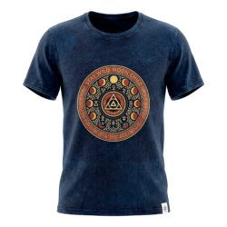 Nomad Sari Stonewashed Cotton T-Shirt - Stay Wild Moon Child - Blue - Large