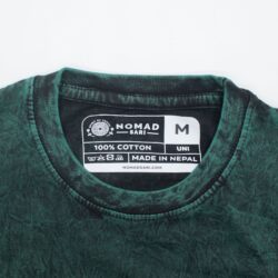 Nomad Sari Stonewashed Cotton T-Shirt - Tree of Life - Green - Medium